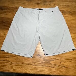 Travis Mathew Light Gray/Blue with white Pinstripes Golf Shorts Size 34